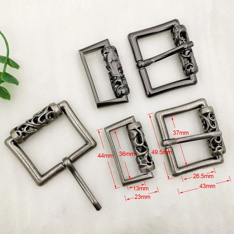 2parts/set Solid Flower embossed Men\'s punk Belt Metal Alloy Head Buckle  Leather Crafts Jeans Straps DIY Accessories