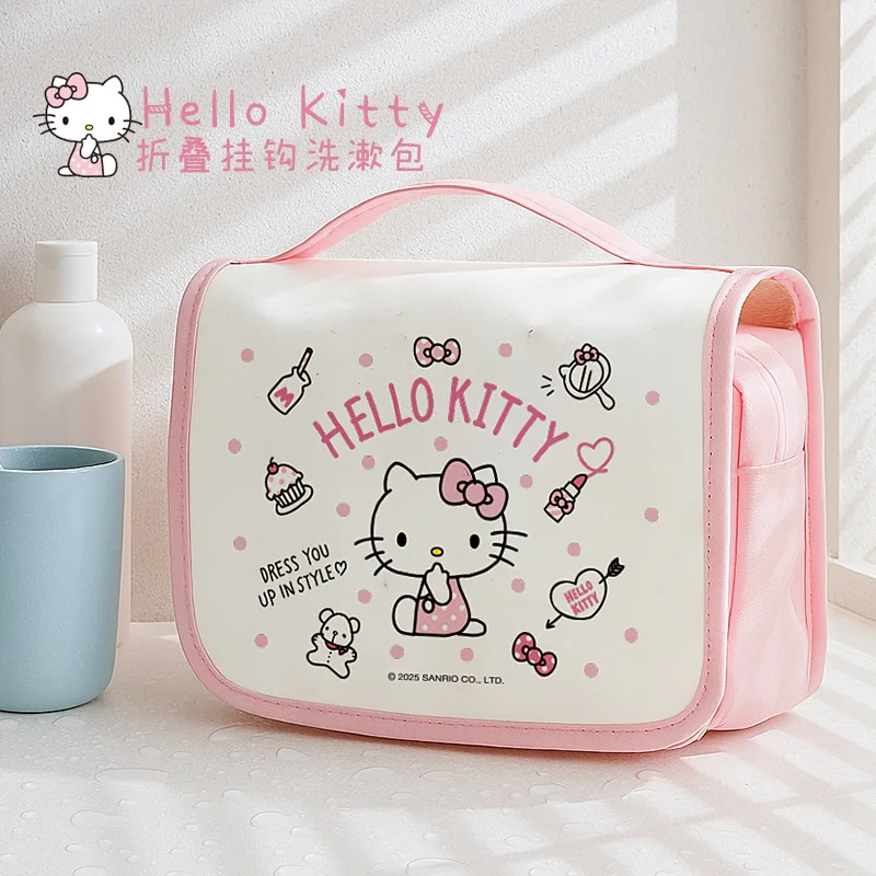 

Hello Kitty Makeup Bag Cute Anime Multi Functional Women Accessories Cosmetics Large Capacity Storage Kawaii Girl Gift Wholesale