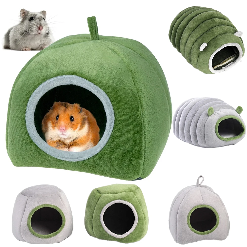 

Guinea Pigs Bed Hamster Hideout House Sleep Bed Plush Warm Guinea Pig Cozy Hideout Cave Bed Hamster House Pet Tent 쥐구멍