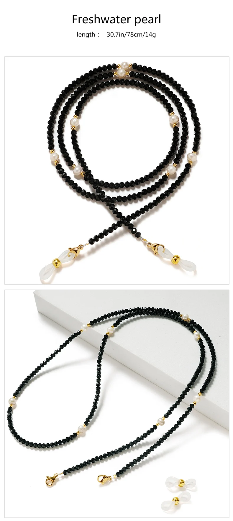 2022 neue Perlen Sonnenbrille Ketten Gold Brillen Ketten Frauen Sonnenbrille Halter Halskette Brillen Retainer Zubehör – Detail 5
