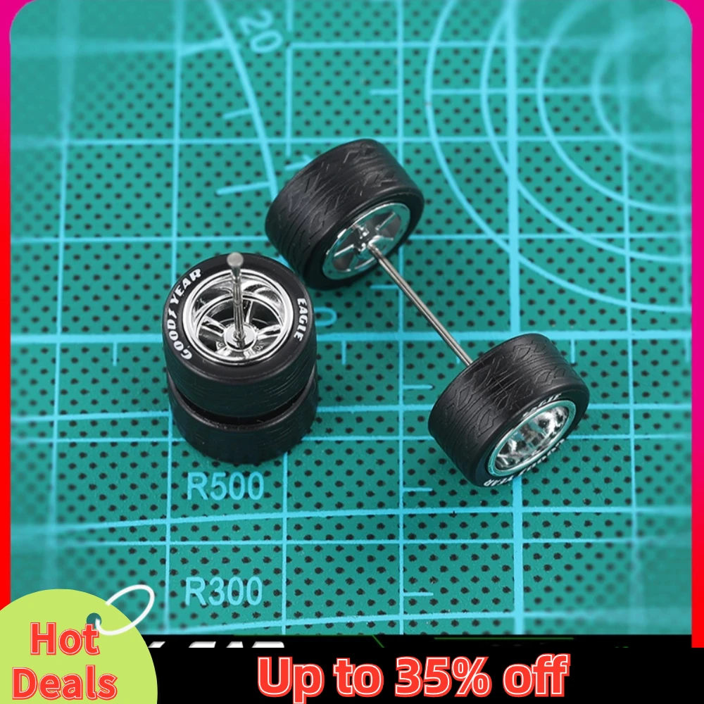 عجلات سيارة مطلية بالكهرباء من Kicarmod مع إطارات مطاطية قابلة للفصل ، أجزاء مجددة لعبة العجلات الساخنة ، طراز ممتاز ، مجموعة واحدة ، 1:64