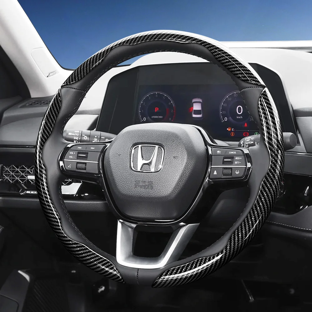 

Подходит для Honda: чехол на руль с текстурой под карбон, сегментированный, быстросъемный, прочный, для Cr-V, Civic, HR-V, ZR-V, Vezel, City, Amaze, Fit, Jazz, Accord, WR-V, BR-V, Elevate, Pilot, Passport.