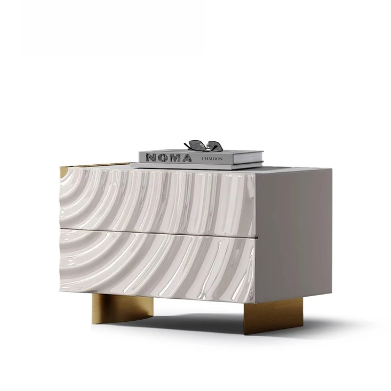 

Home Bedroom Italian Minimalist Bedside Table Premium Bedside Storage Locker
