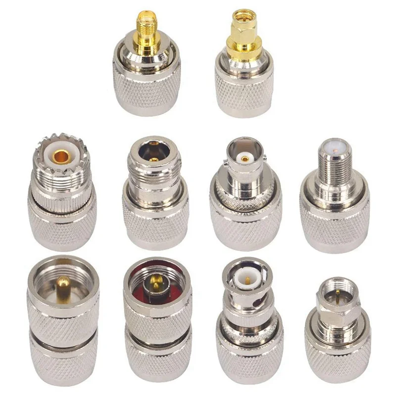 

FAST-60PCS Комплект коаксиальных разъемов RF UHF SO239 PL259 Набор адаптеров UHF к SMA/BNC/N/UHF/F Коаксиальный адаптер для антенны CB