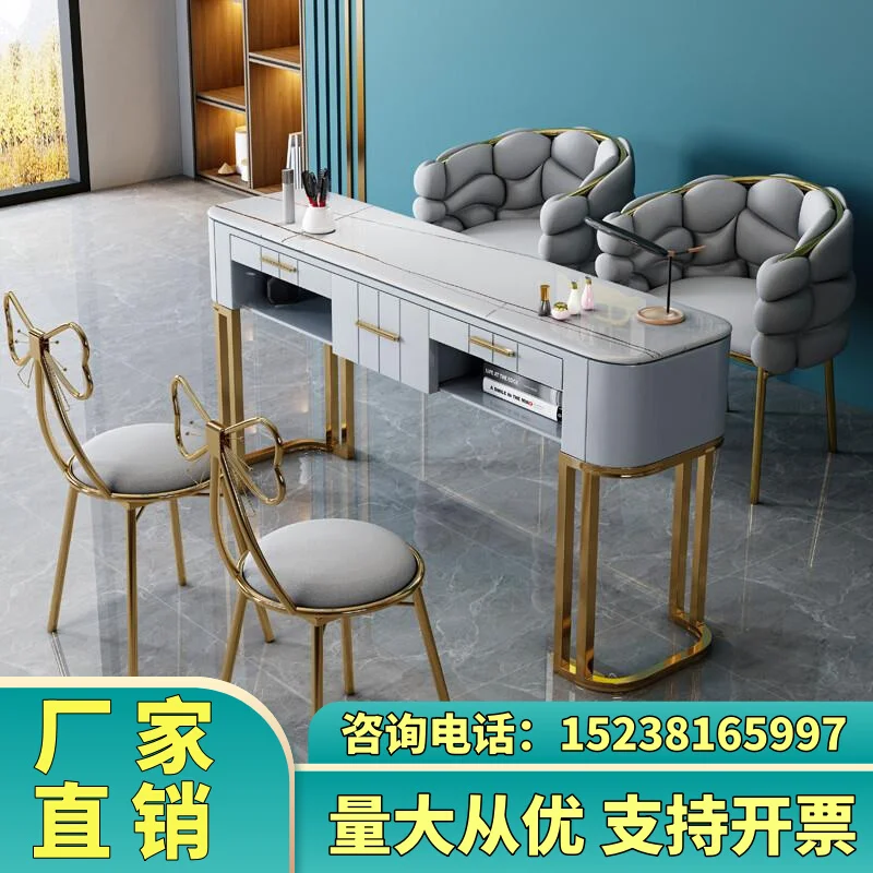 Conjunto de mesa e cadeira para nail art