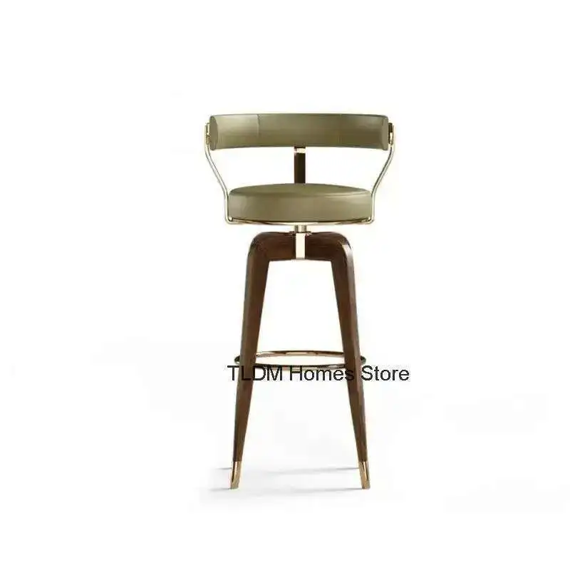 北欧風回転式キッチンバーチェア、モダンな家庭用アイランドハイバーチェア、無垢材バースツール、家具バースツール、人気商品