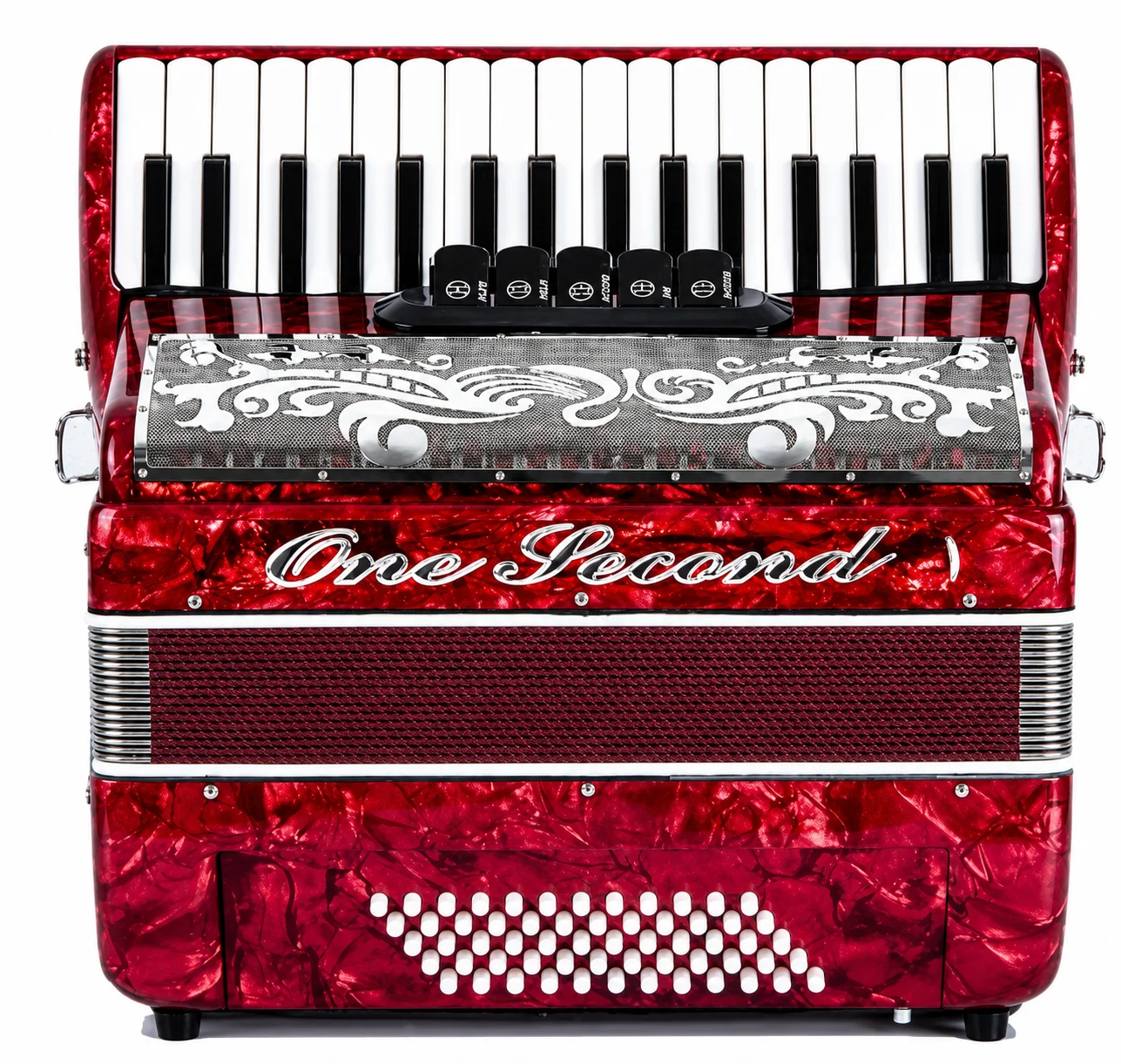 OEM 34 Key 60-Bass Accordion Maple Celluloid With Exquisite Carved Metal Cover Gig Bag