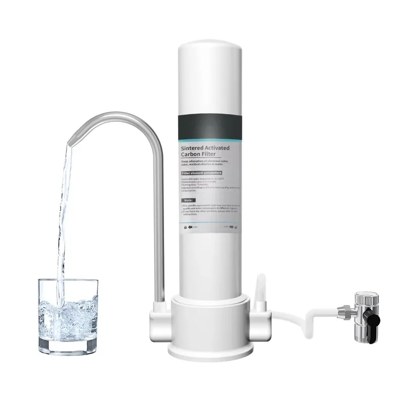 Portable Instant Installation Countertop Water Purifier with Faucet Activated Carbon Filter for Direct Tap Water Filtration