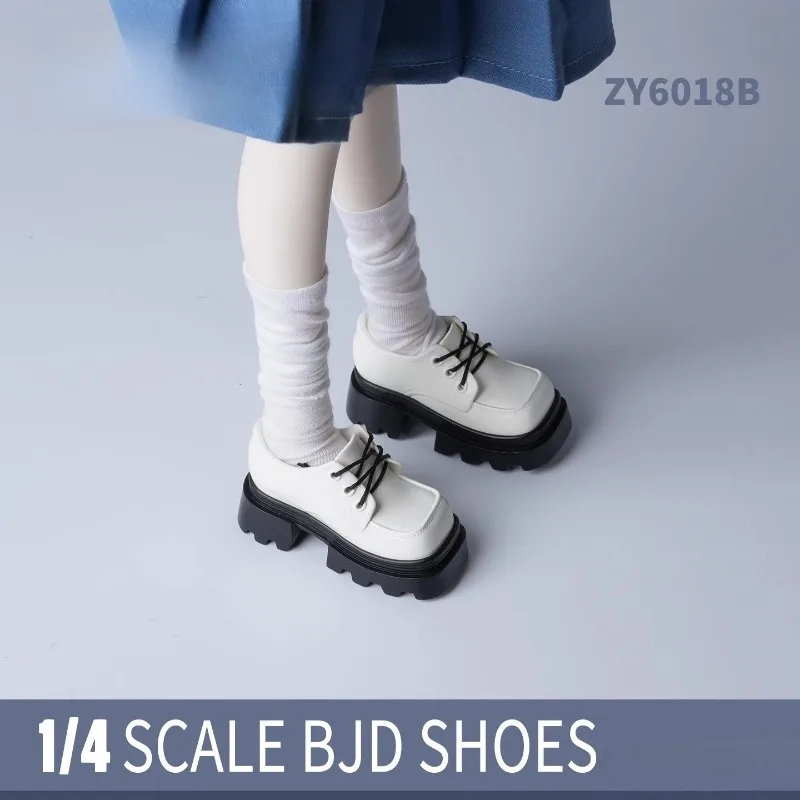 1/4 Scale Female Soldier Hollow Toys Shoes Square Toe Thick Soled Shoes Model Accessory Fit Action Figures Body Dolls