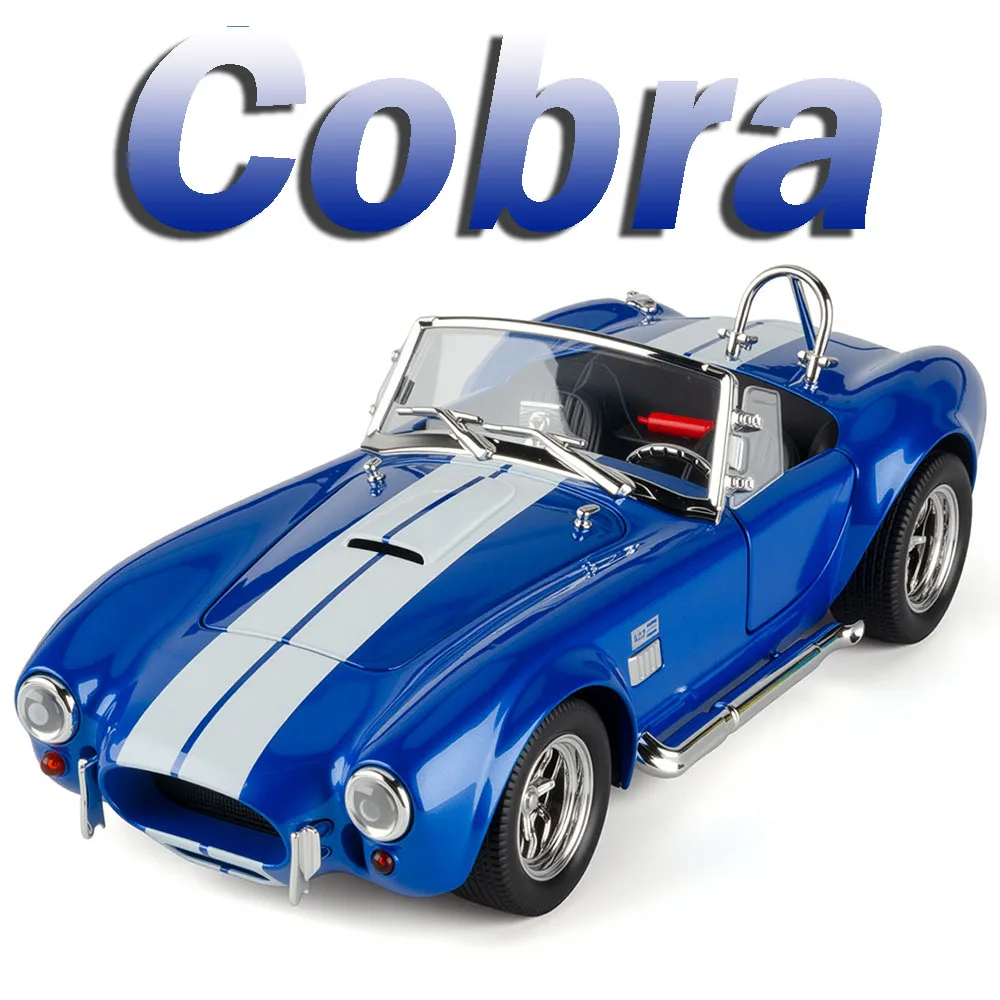 1:24 Car Mustang Shelby Cobra Eldorado Model Toys Alloy Diecast Sound Light Doors Opened Pull Back for Children Interactive Toys