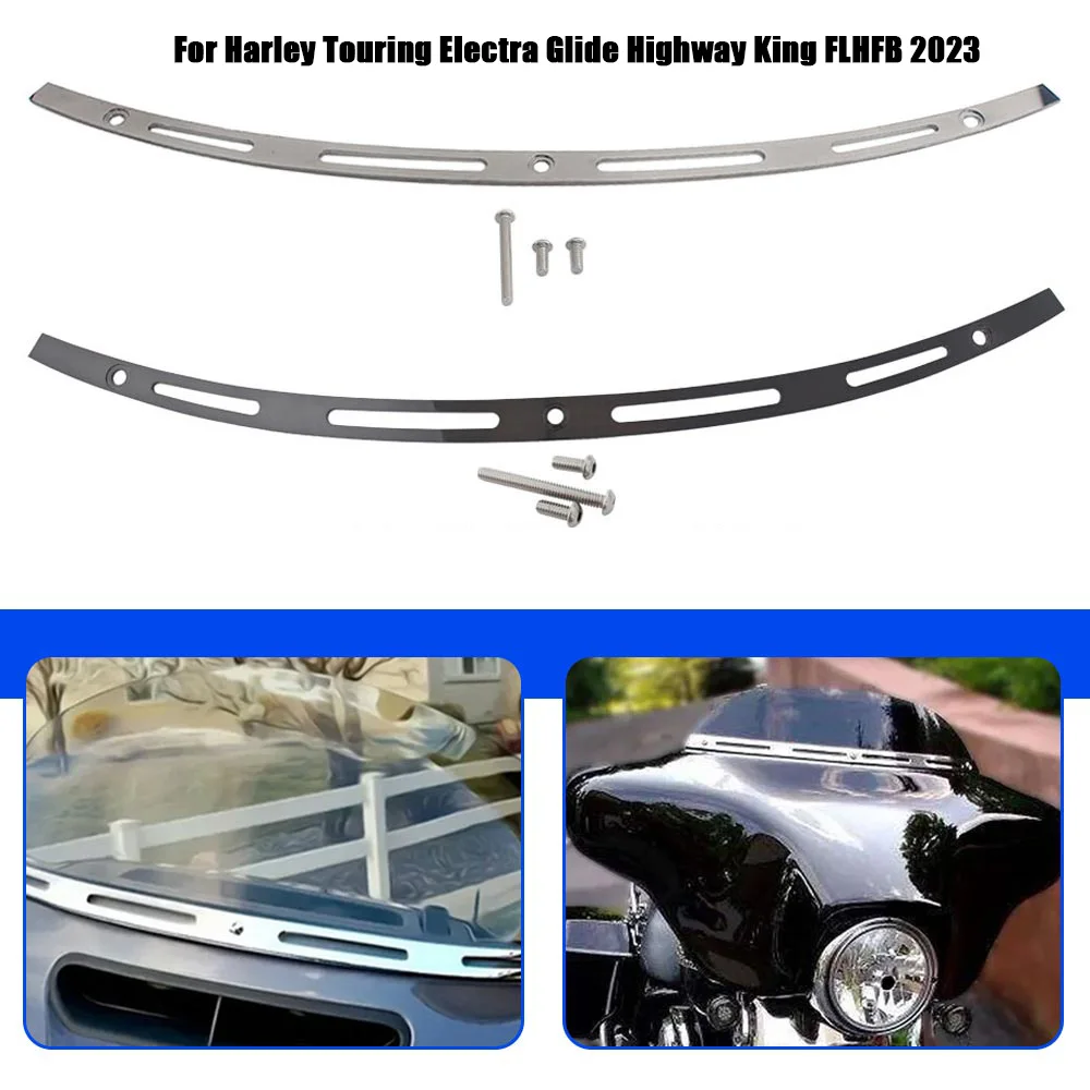 

Motorcycle Accessory Windscreen Windshield Trim 304 Stainless Steel For Harley Touring Electra Glide Ultra Limited FLHTK 2014-24