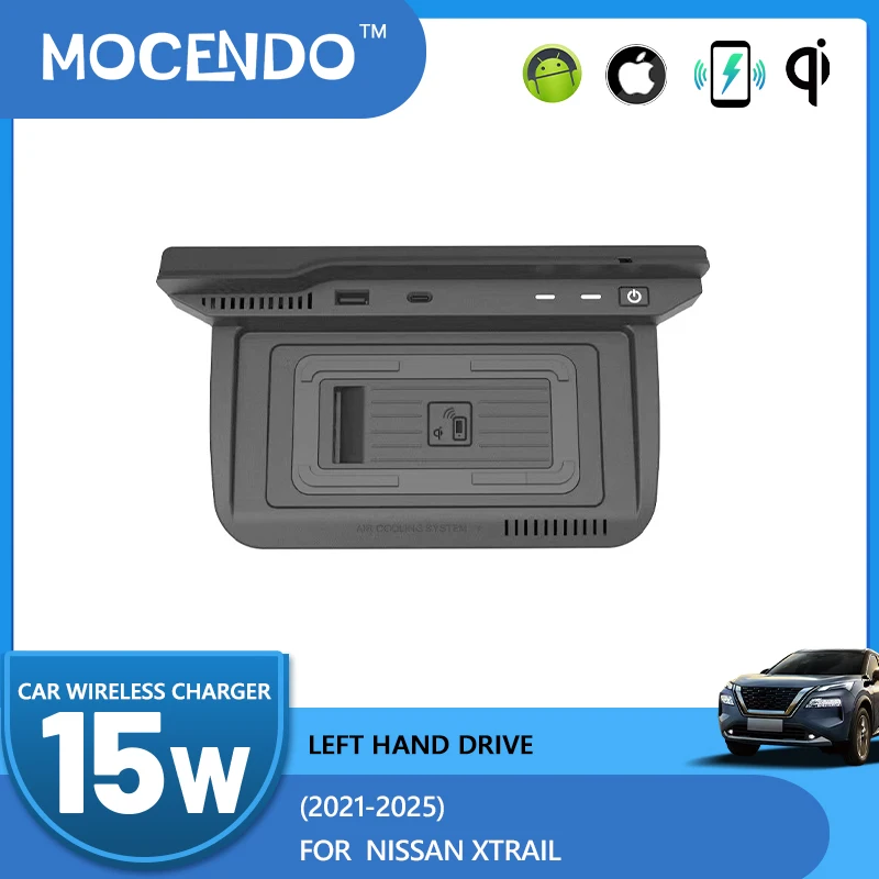 Auto Drahtlose Ladegerät Für Nissan X-Trail T33 2021-2025 Accessories15w Schnelle Handy Lade Platte Adapter Innen teile