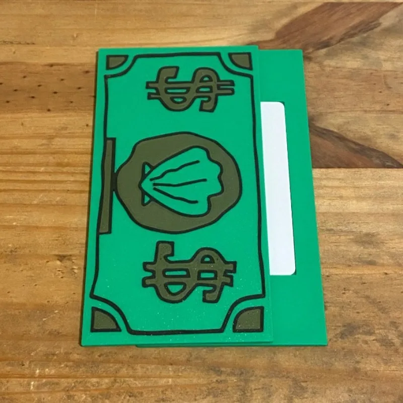 3D Printed Green Shell Dollar NFC Credit Card Holder Case Desktop Ornament Decoration Birthday Gift
