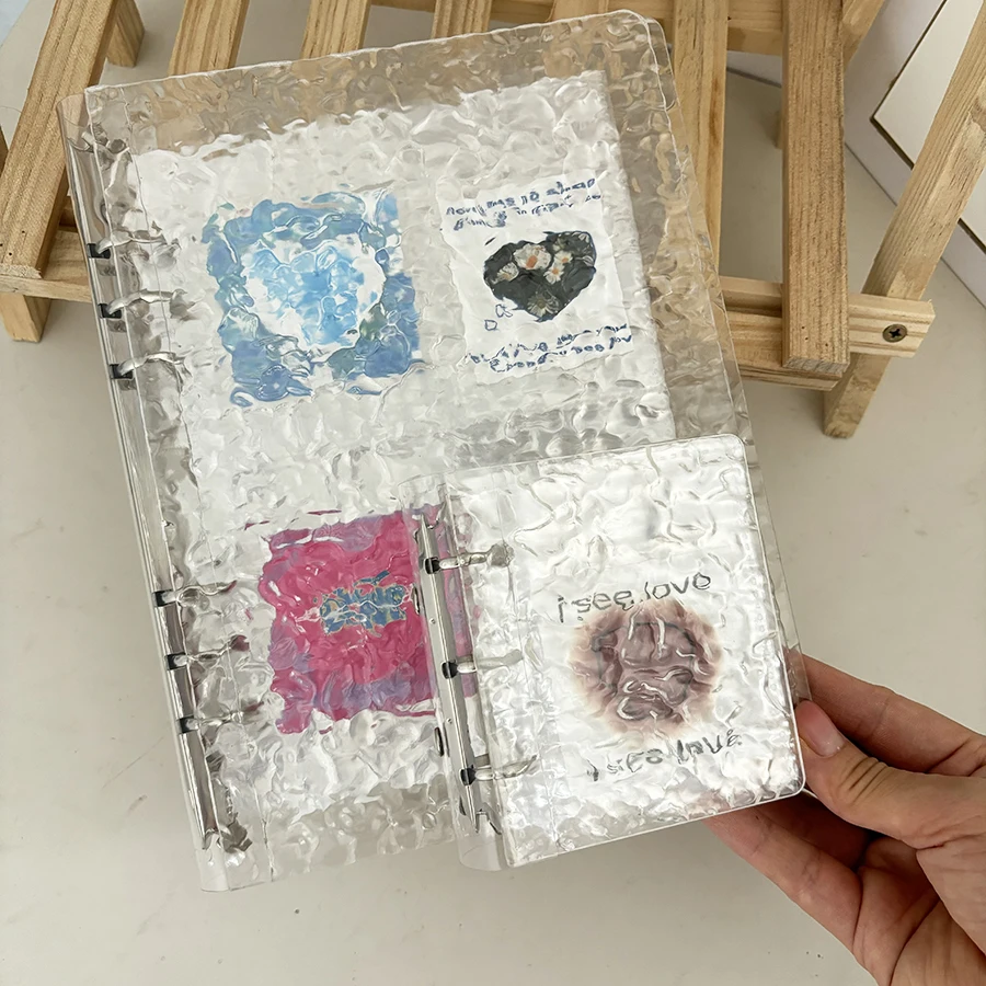 Sharkbang A5/Mini Crystal Binder Card Book, 20pcs Double Side Refill Bags,Loose-leaf Hard Cover Photo Album, Postcards Organizer