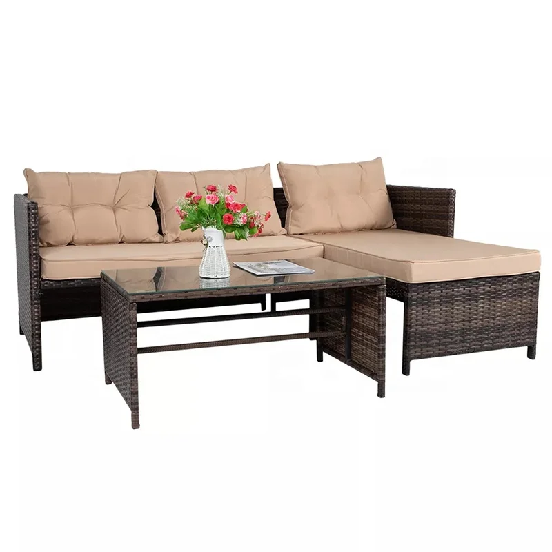 Aluminum Chair Outdoor Garden Rattan Furniture Sofa Set Rope Furniture Set Garden Sofas Outdoor Furniture