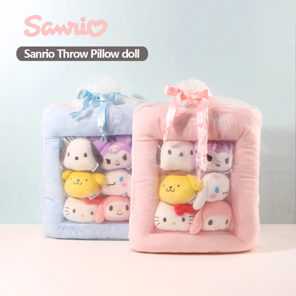 A Plushie Bag Pudding Toys Removable Doll Pillow Hello Kitty Kuromi Melody Cnnamoroll Kawaii Mini Animal Doll Plush Pillow Gift