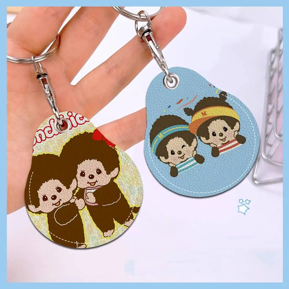 Anime M-Monchhichi Wasser Tropfen Zugang Karte Fall Anti-verloren Fingerabdruck-proof Karte Halter Schlüsselbund Anti-herbst Zubehör