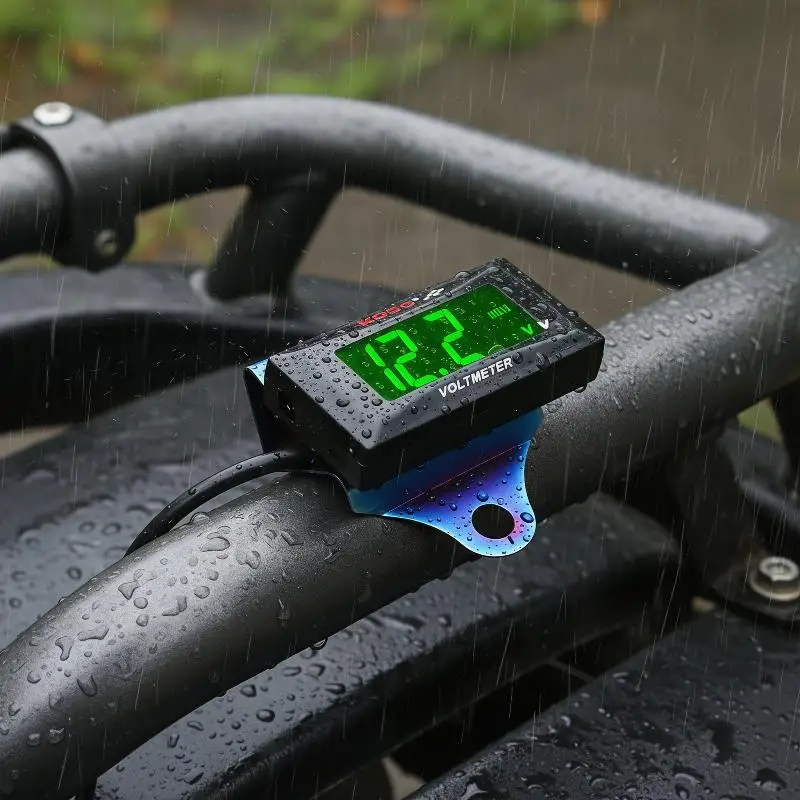 Motorcycle DC 10-150V Digital Voltmeter With Bracket LED Display Waterproof Voltage Tester Battery Moniter Electromobile Gauge