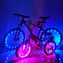 2023 NEW Colorful Rainproof LED Bicycle Wheel Lights Front and Rear Spoke Lights Cycling Decoration Tire Strip Light Accessories