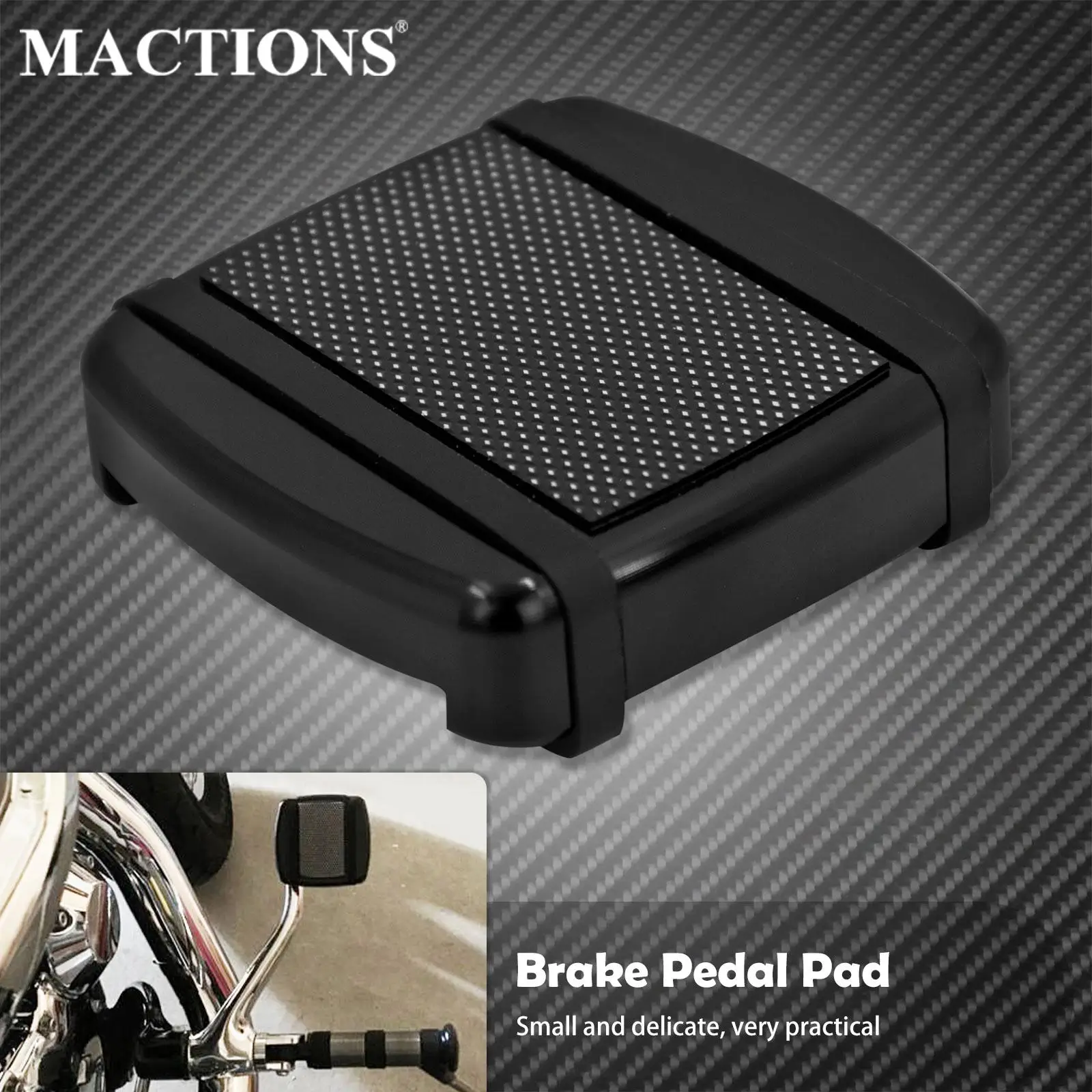 Motorcycle CNC Small Brake Pedal Pad Cover Black For Harley Dyna Fat Bob FXDF FXDL 1993-17 Softail FXSTS 1984-2017 Sportster XL