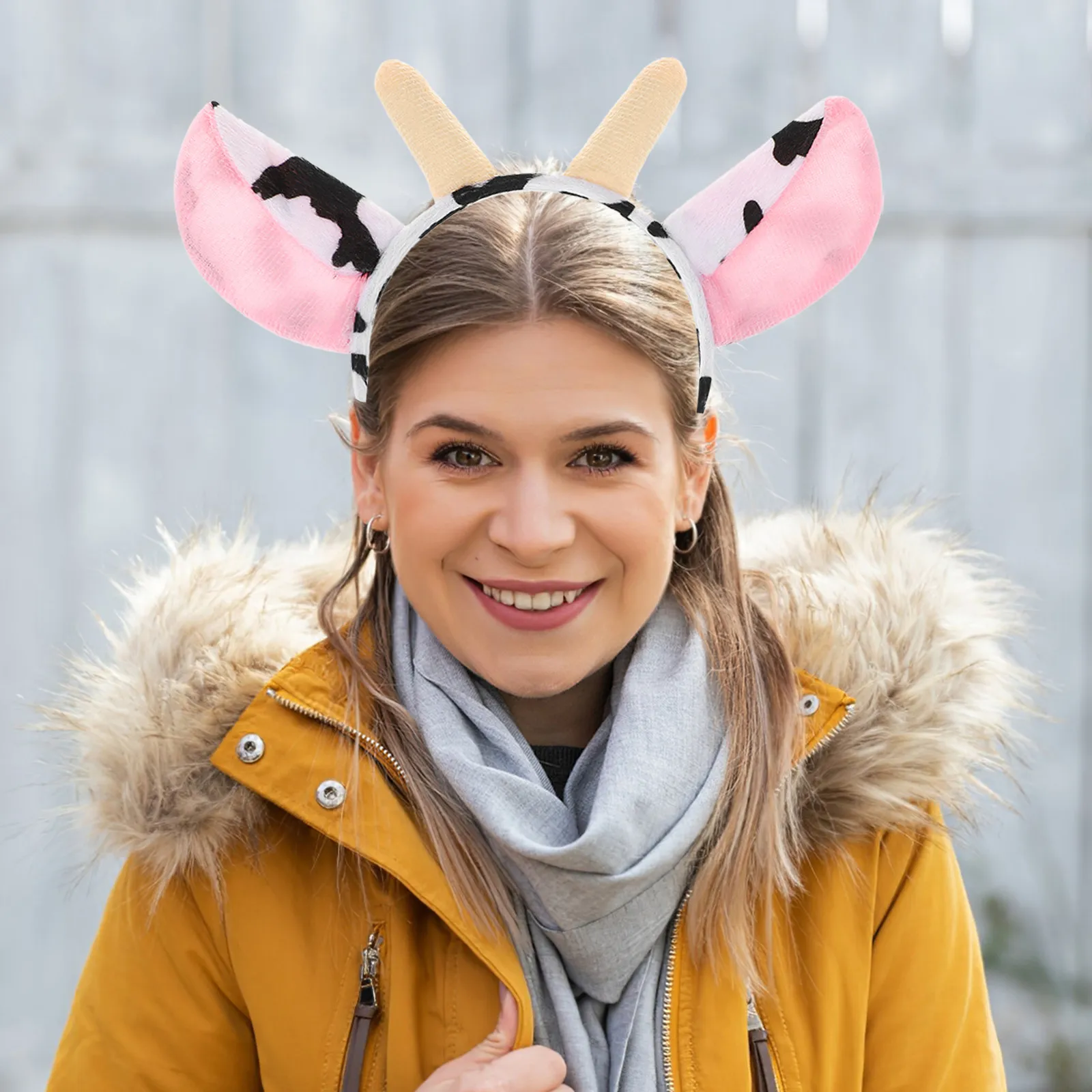 5 Peças Tiara de Orelhas de Vaca Macia, Acessório de Fantasia de Animal, Acessório de Cabelo para Festa, Acessório de Cosplay de Animal de Fazenda, Tiaras de Vaca para Crianças