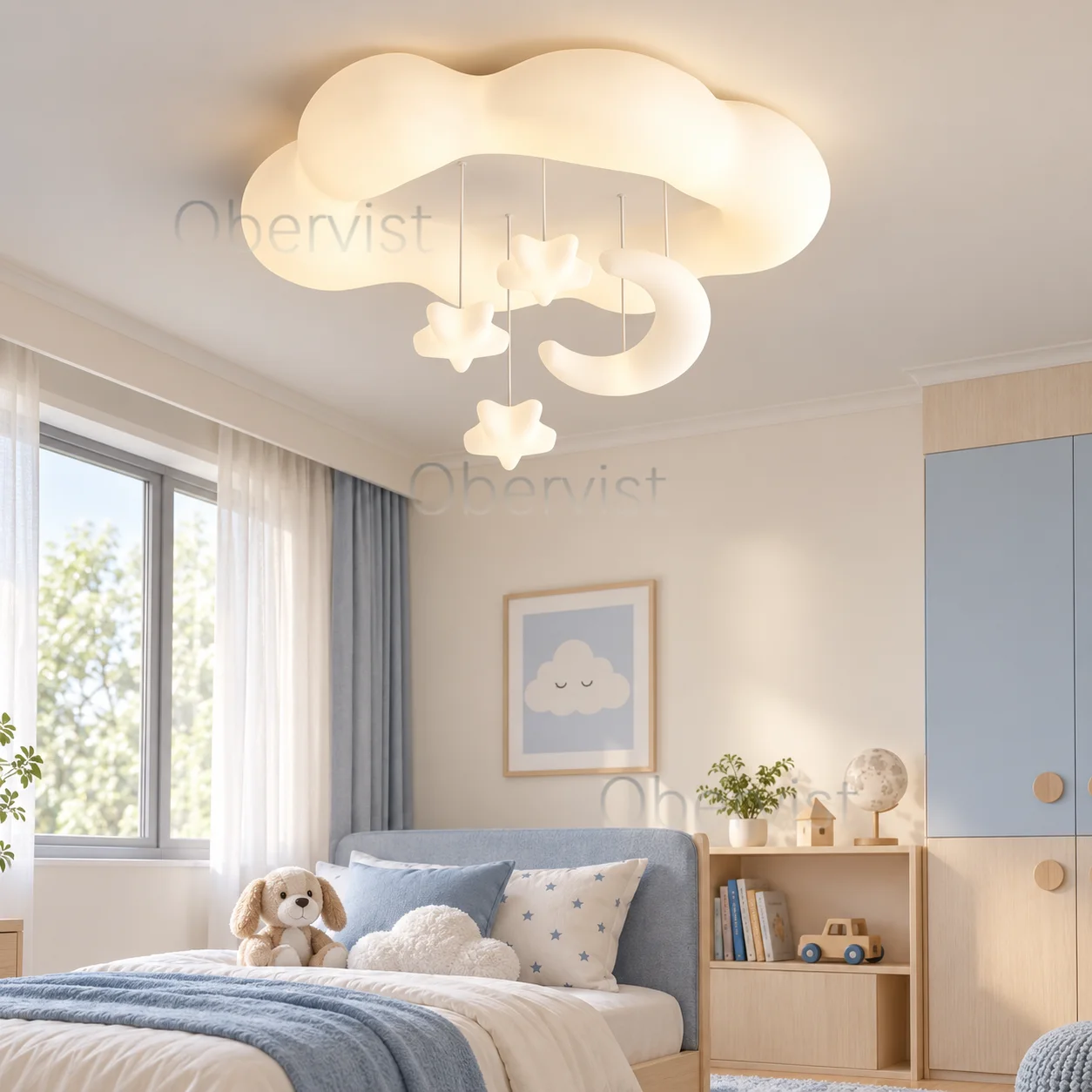Cream Cloud LED Ceiling Light  - огляд і ціна Baby Nursery Decor Boy