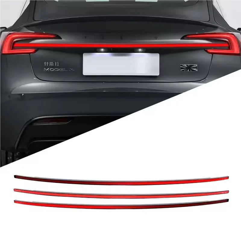 Car Through Taillight  For Tesla Model 3 2024 Flowing Dynamic Turn Brake Rear Tail Trunk Light Bar Auto Lamp Accessory