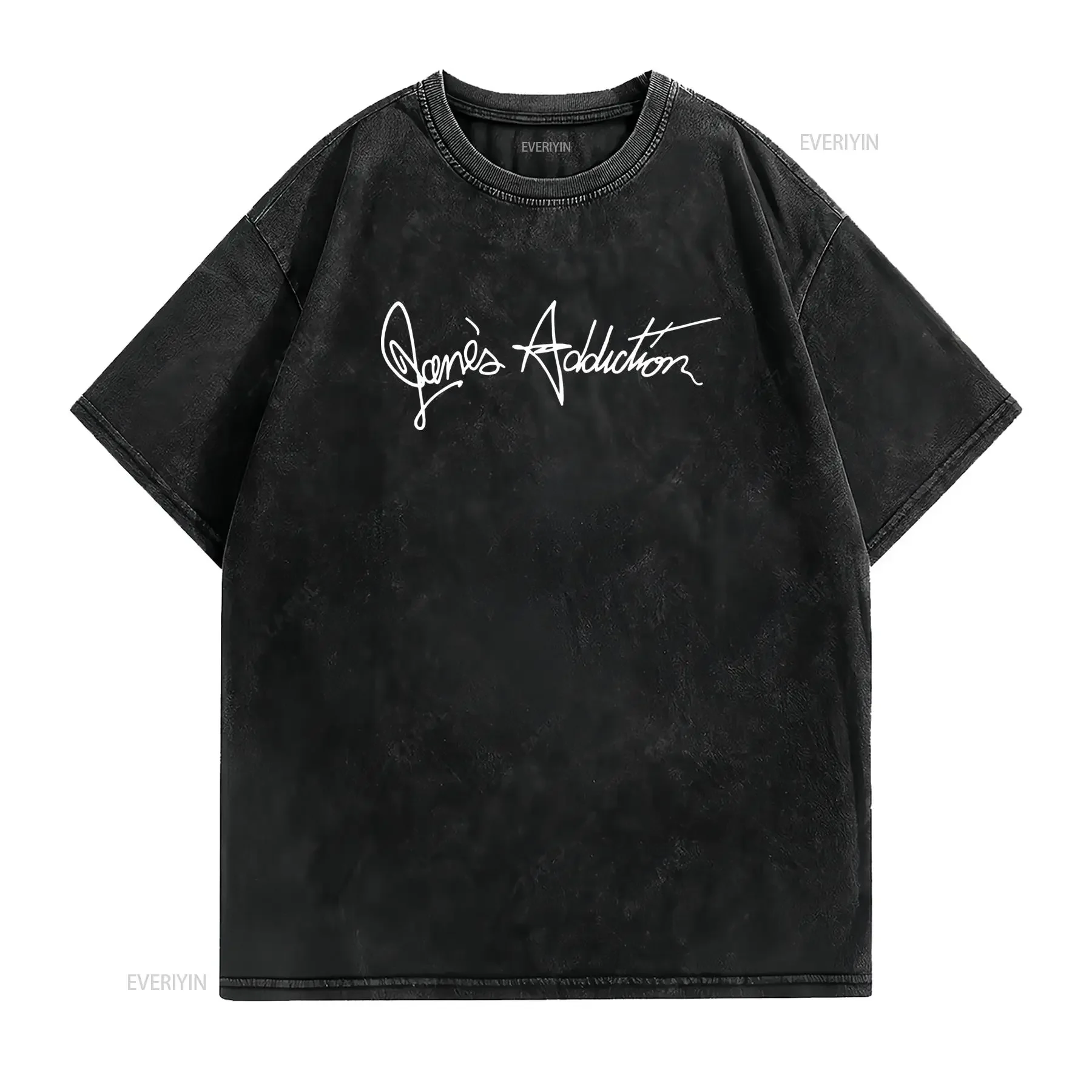 Vintage Rock Band Jane's Addiction Signature Print Streetwear Casual T Shirt vintage Washed Unisex fashion
