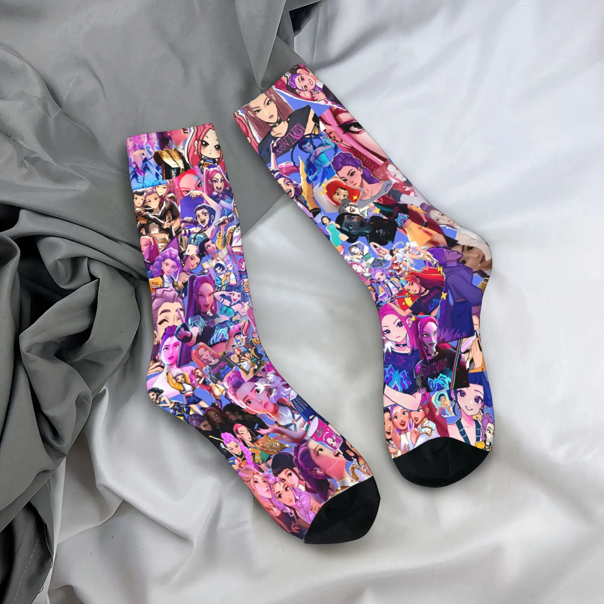 루미 미라 조이 케이팝 데몬 헌터즈 양말 겨울 스타킹 캐주얼 남성용 중간 두께 양말 그래픽 클라이밍 논슬립 양말