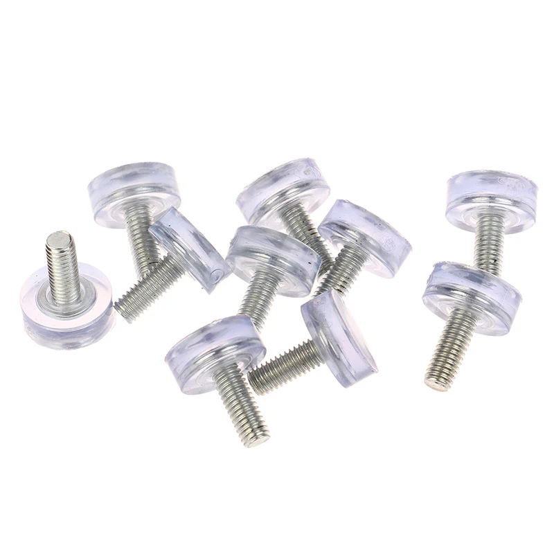 10 قطعة واضح الحديد البلاستيك الأثاث الجدول كرسي الساق قدم قابل للتعديل مستوي الإنزلاق الشريحة وسادة M6 M8 المسمار في المضادة للانزلاق منصات القدم