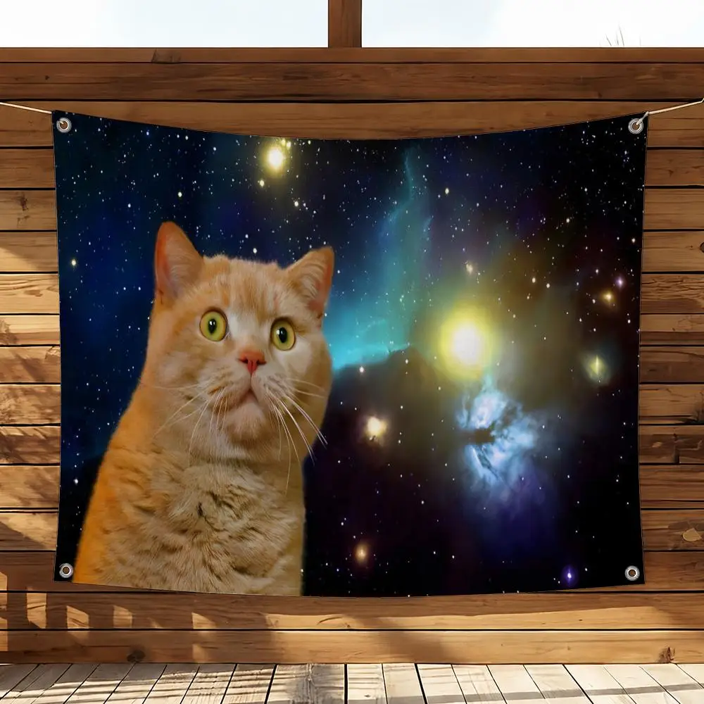 Meme Cool Silly Cat Meme Flaggen Heim- und Gartendekoration Banner - Innen- und Außenwandhängende Flagge – Detail 11