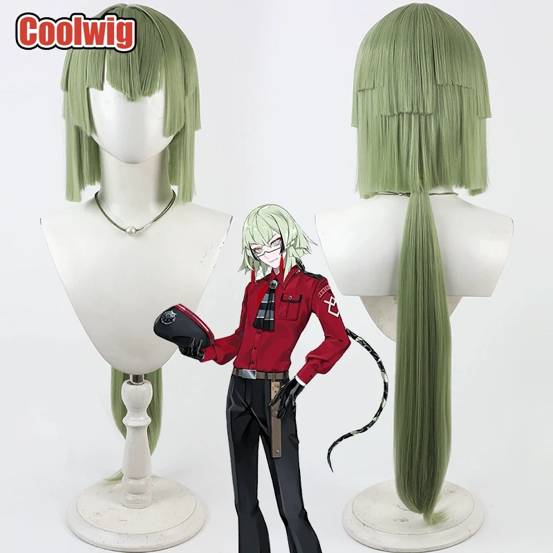 Coolwig Synthetic Hair Ishida Masamune Cosplay Wigs Touken Ranb Ishida Masamune 60cm Long Straight Green Wig Heat Resistant
