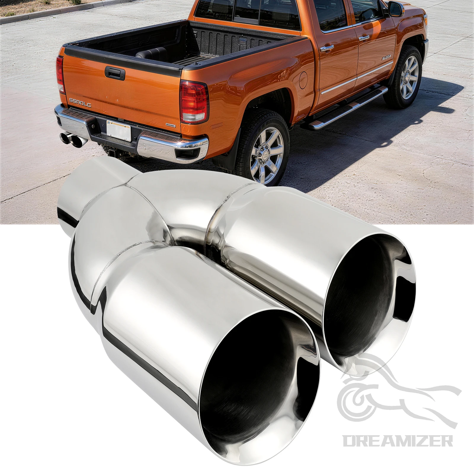 

Universal Car Stainless Steel 5" Dual 6" Diesel Exhaust Tip Chrome For Ford F-250 Super Duty