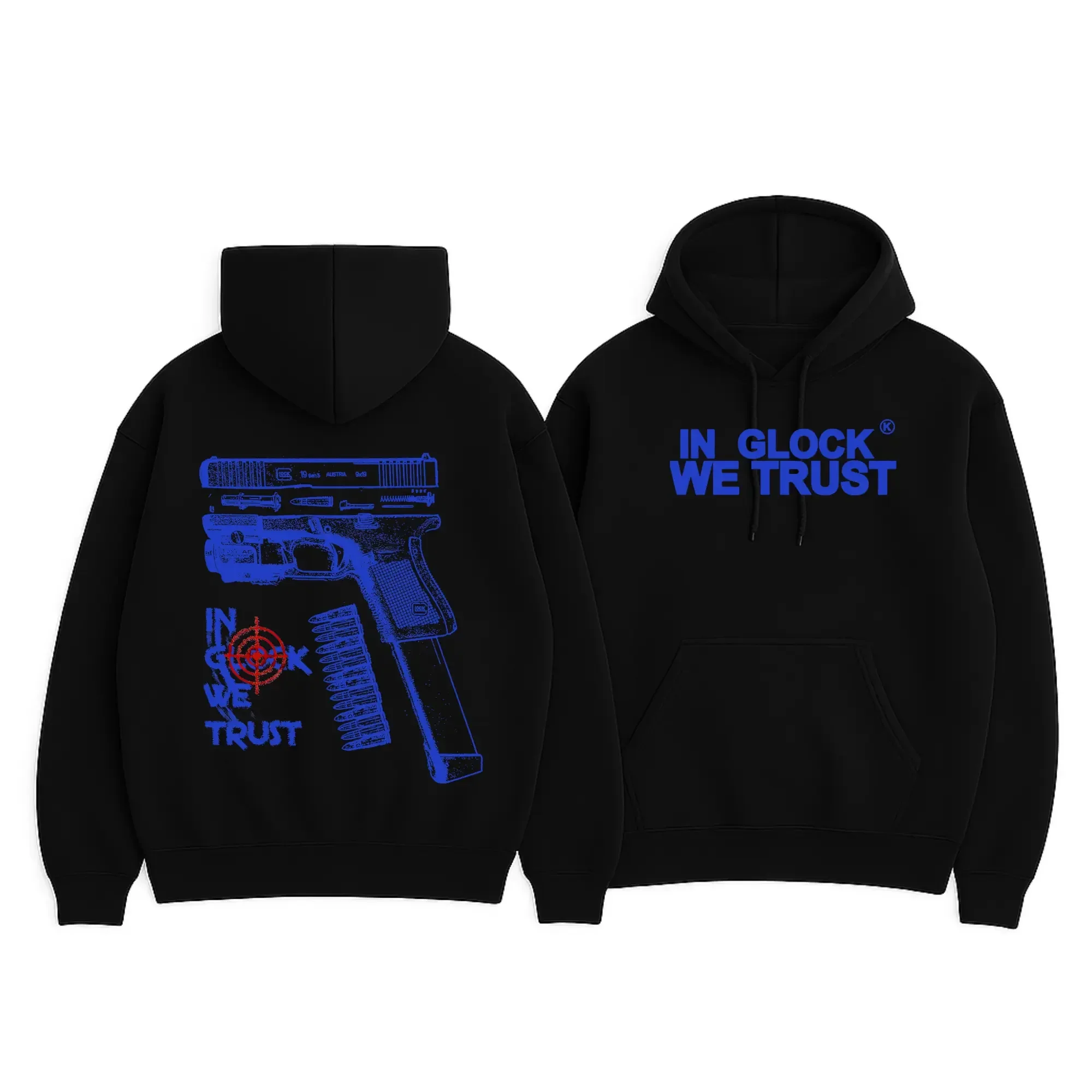 2026 Neu In Glock We Trust Schwarzer Hoodie Vollfarbiges Design Unisex Alltagskleidung Modisches Design Hoodies Stranger Things Funko – Detail 14