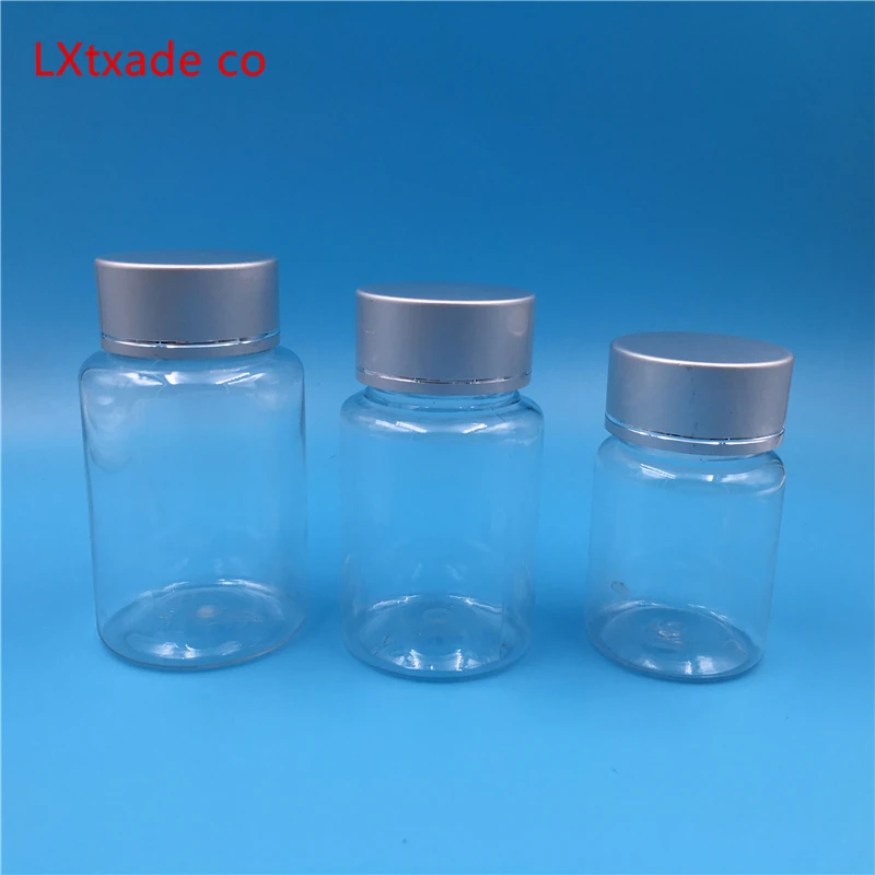 50PCS 50ml 100ml 200ml Empty Lucency Plastic Bottles Retail Pill Bath Salt Candy Originales Packaging Containers