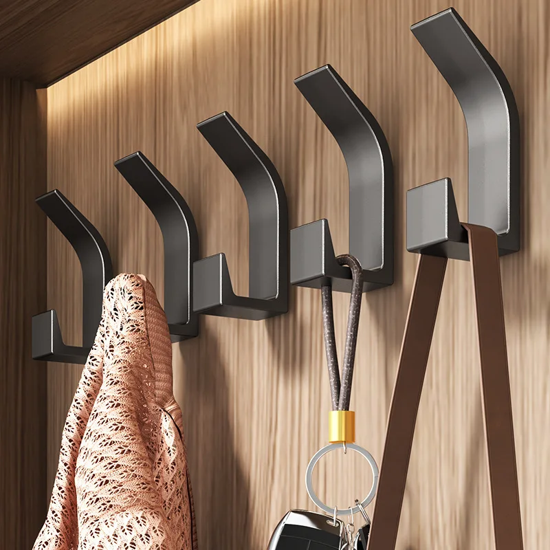 5PCs Drill-Free Wall Hook Suit-Multifunctional Sticky Hook for Bedroom, Kitchen and Bathroom-Durable ABS Material