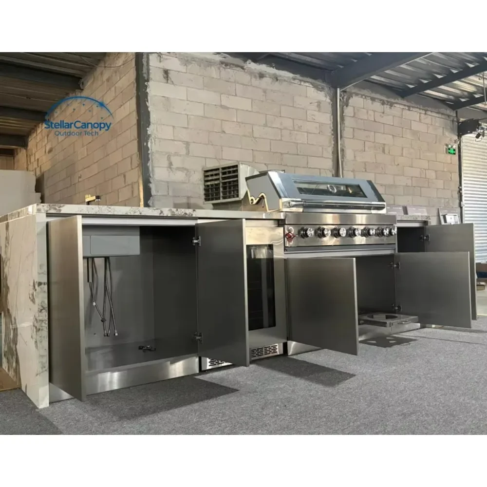 Modern Design BBQ Kitchens Cabinets Stainless Steel Outdoor Complete Kitchen Cabinet Furniture