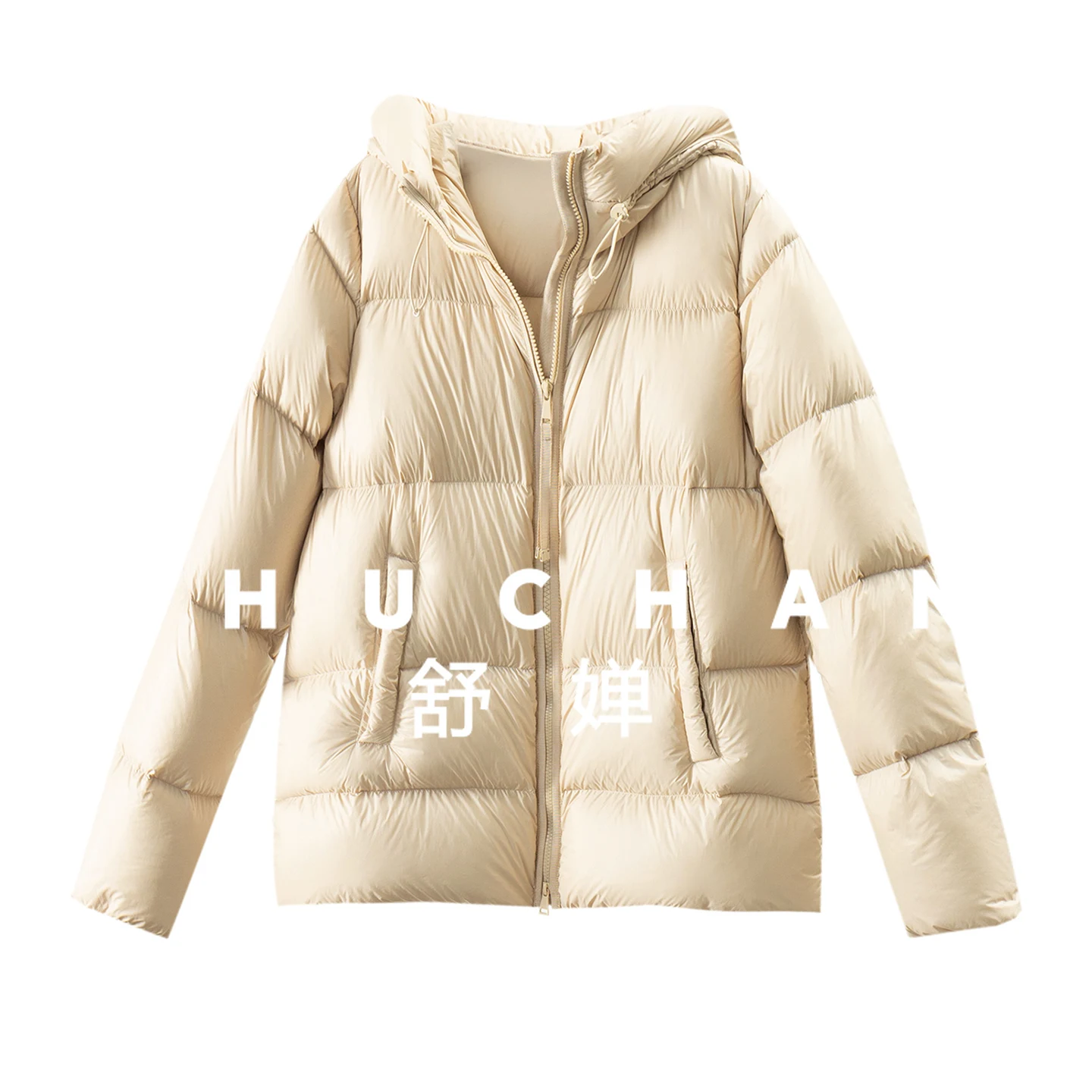 가볍고 푹신한 후드 달린 90% 화이트 구스 다운 재킷 여성용 62E2 겨울용 여성 재킷 2025