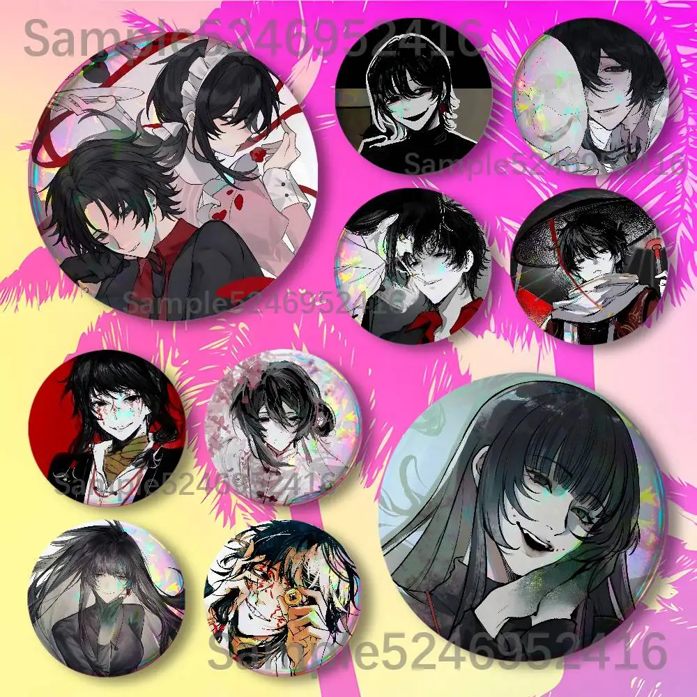 Tou Qi Guai Tan Game Round Button Pins Badge Creative Brooches Backpack Clothes Decoration Fashion Cartoon Jewelry Gifts