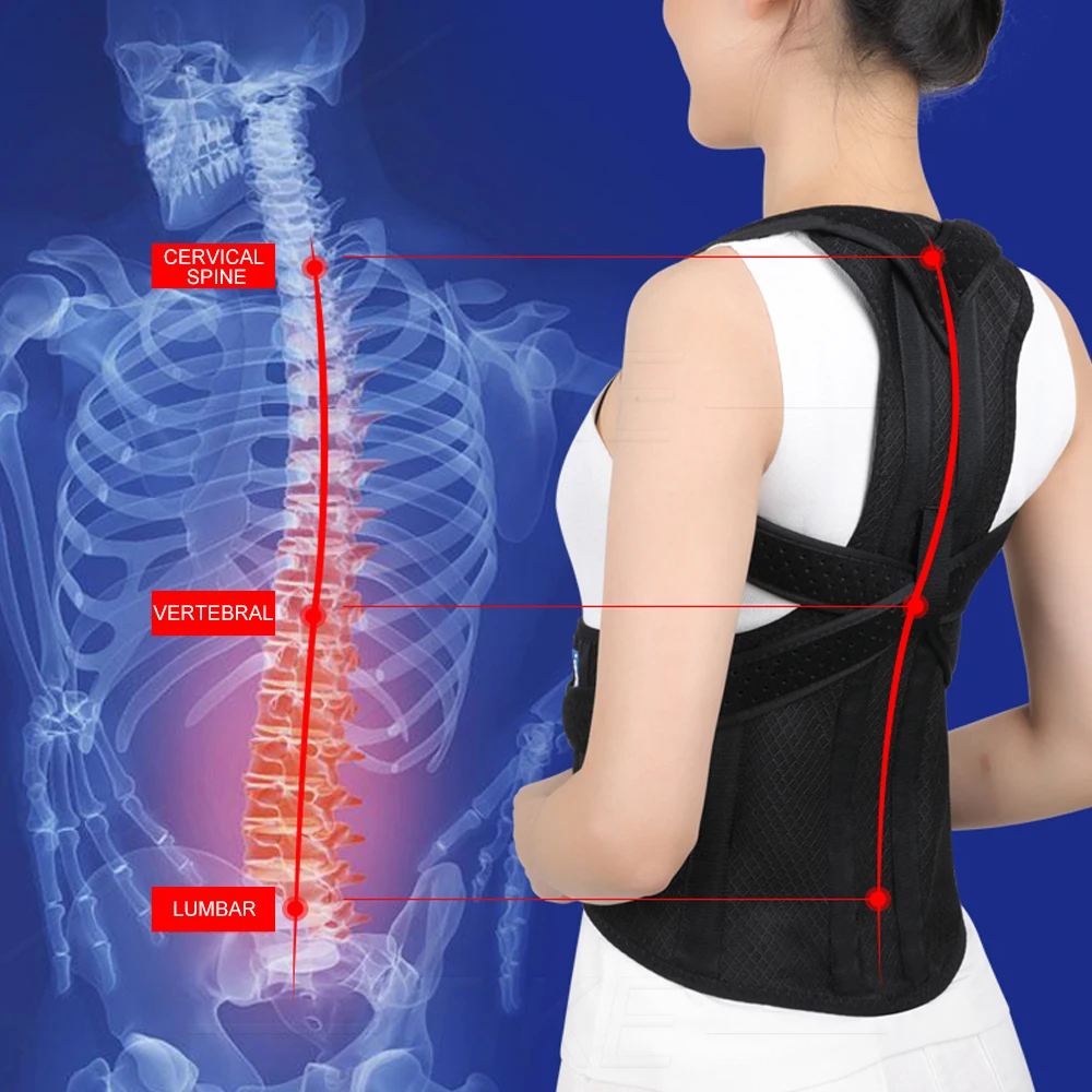 TIKE Alloy Posture Corrector Scoliosis Back Brace Spine Corset Shoulder Therapy Support Posture Correction Belt Orthopedic Back