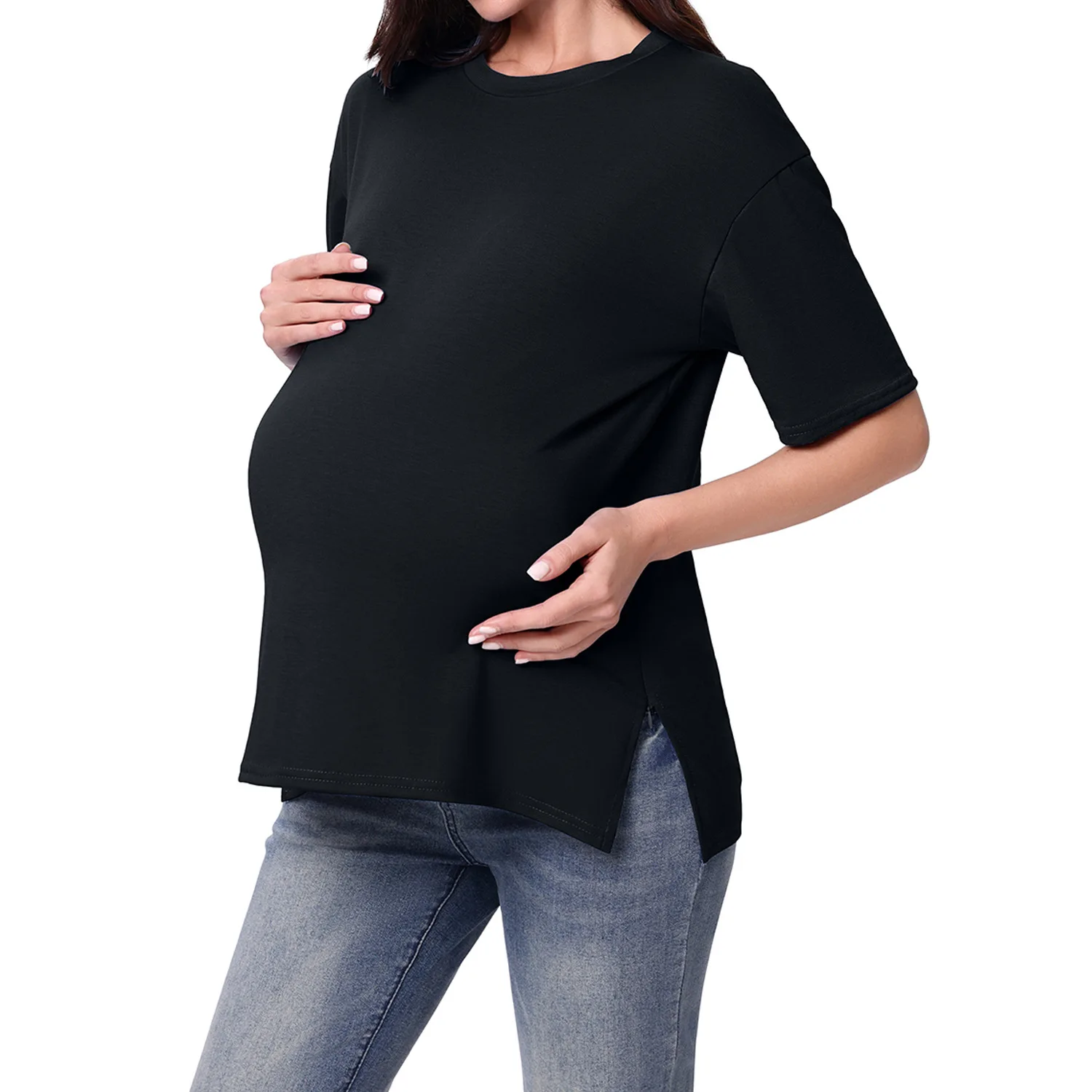 新着マタニティジッパーノースリーブ婦人服授乳春夏秋多用途貿易外国女性用tシャツ