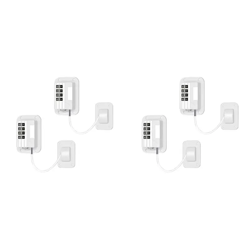 

Замок для холодильника LLCS с кодом, набор из 4 замков для холодильников, без сверления, замки для холодильников, винных шкафов, оконных ящиков
