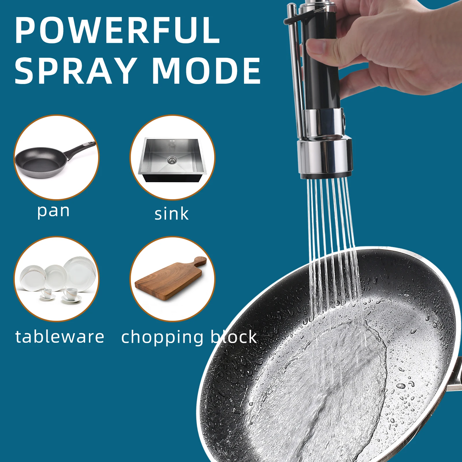 Chrom Plating Luxury Single Hole Pull Down Spring Sprayer Dual Spout Kitchen Pull Down Faucet Faucet