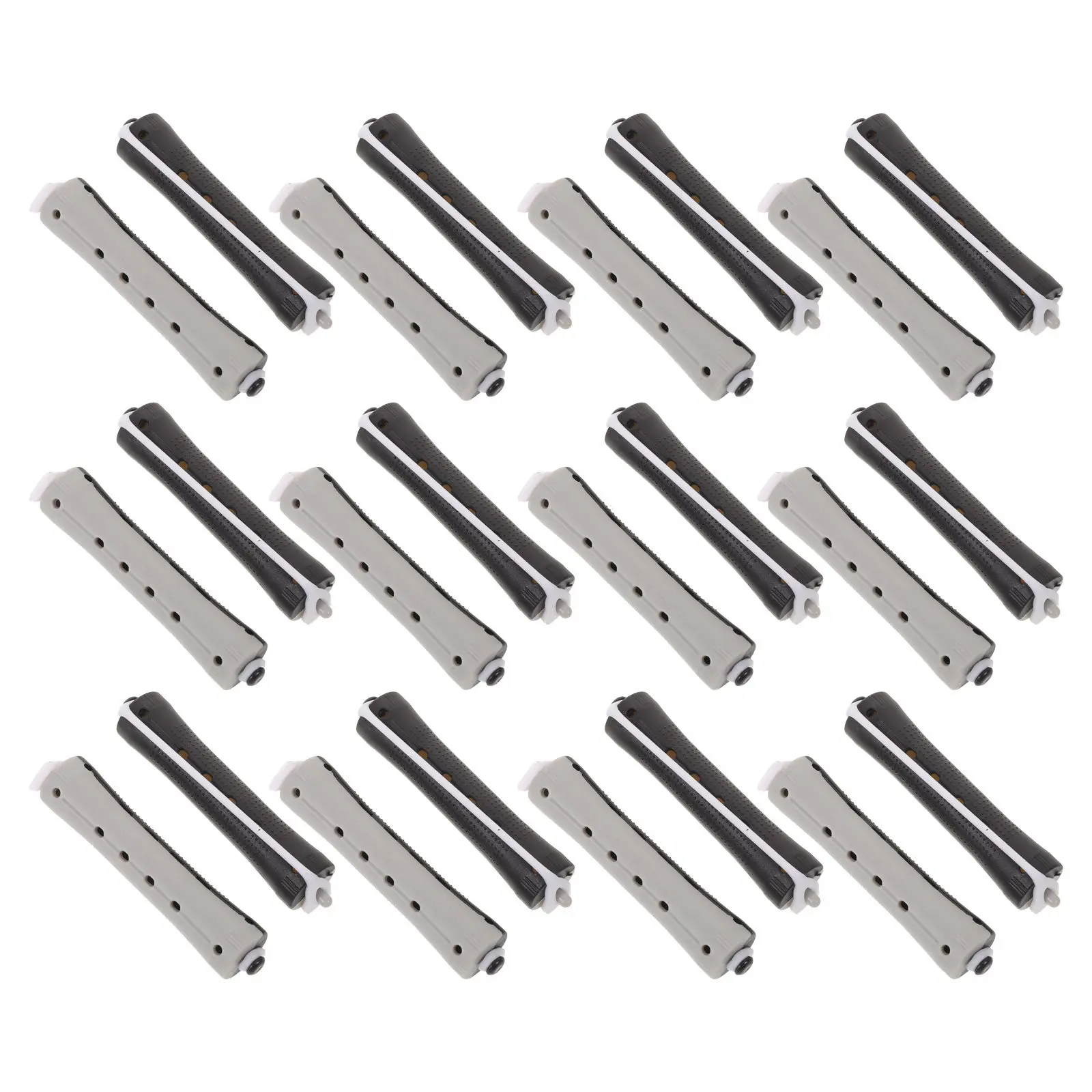 30Pcs Hair Perm Rods Dual Color Plastic Spiral Curlers 1.6cm Rollers for Perming Hair Salon Home Use Lightweight Styling Tools