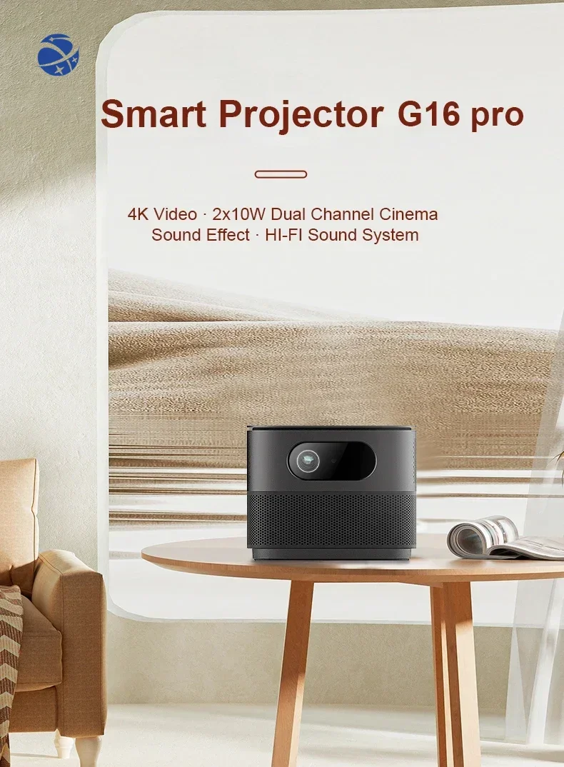 

G16 pro DLP 3D 4K 2*10W speakers 500Ansi lumens Android 11.0 smart 1080P LED HDR10 portable Laser U70 build-in battery projector