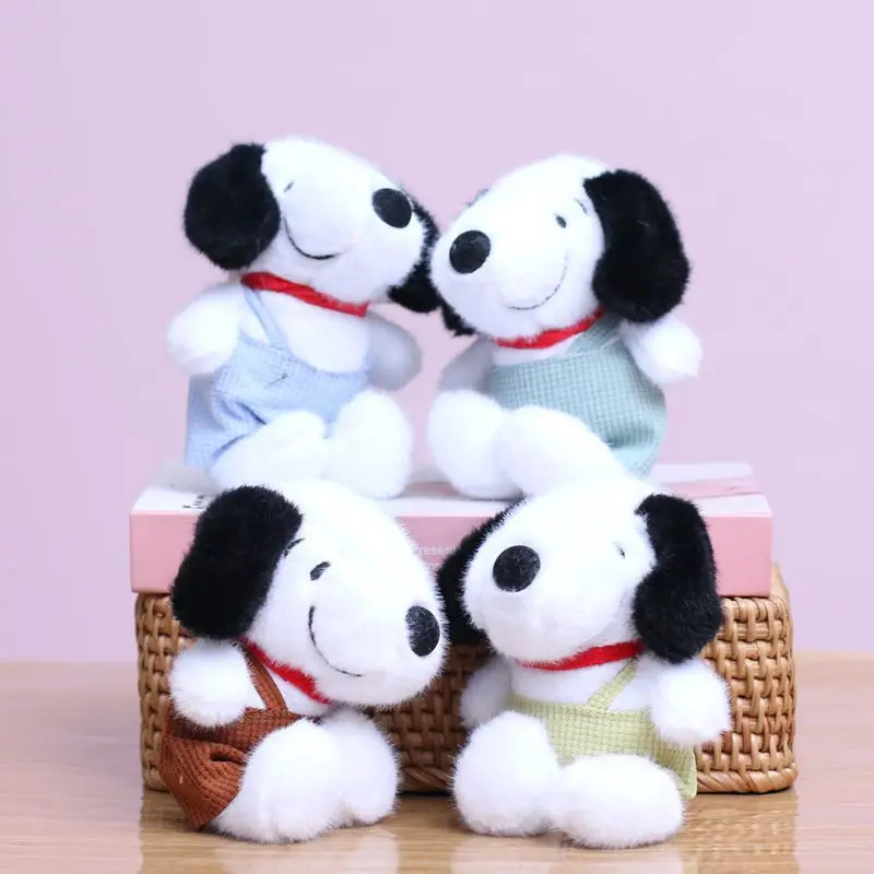 

New Style Kawaii Overalls Snoopy Pendant Cute Plush Toys Doll Bag Hanging Ornaments Doll Keychain Girl Birthday Gift