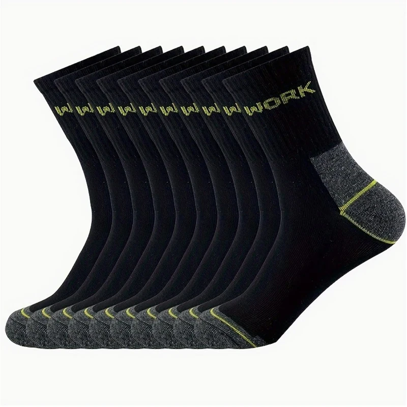 10/15 pares de calcetines de tubo medio a prueba de olores de negocios de alta calidad para hombres calcetines deportivos de ocio transpirables absorbentes del sudor para todas las estaciones