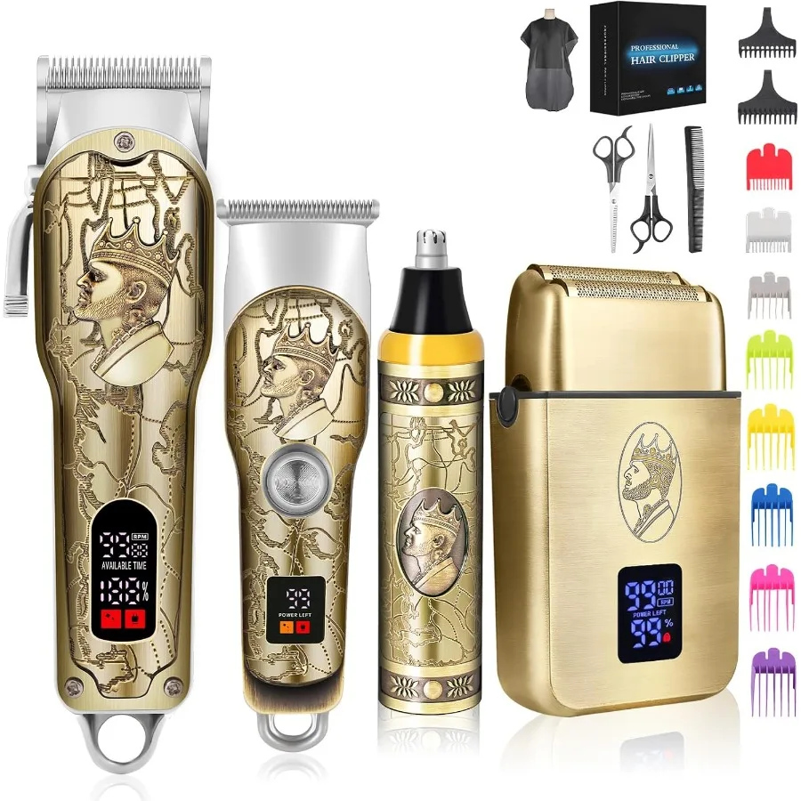 

Professional Hair Clippers for Men Clippers and Trimmers Set Cordless Hair Clippers Haircutting Machine with Led Display for Ba