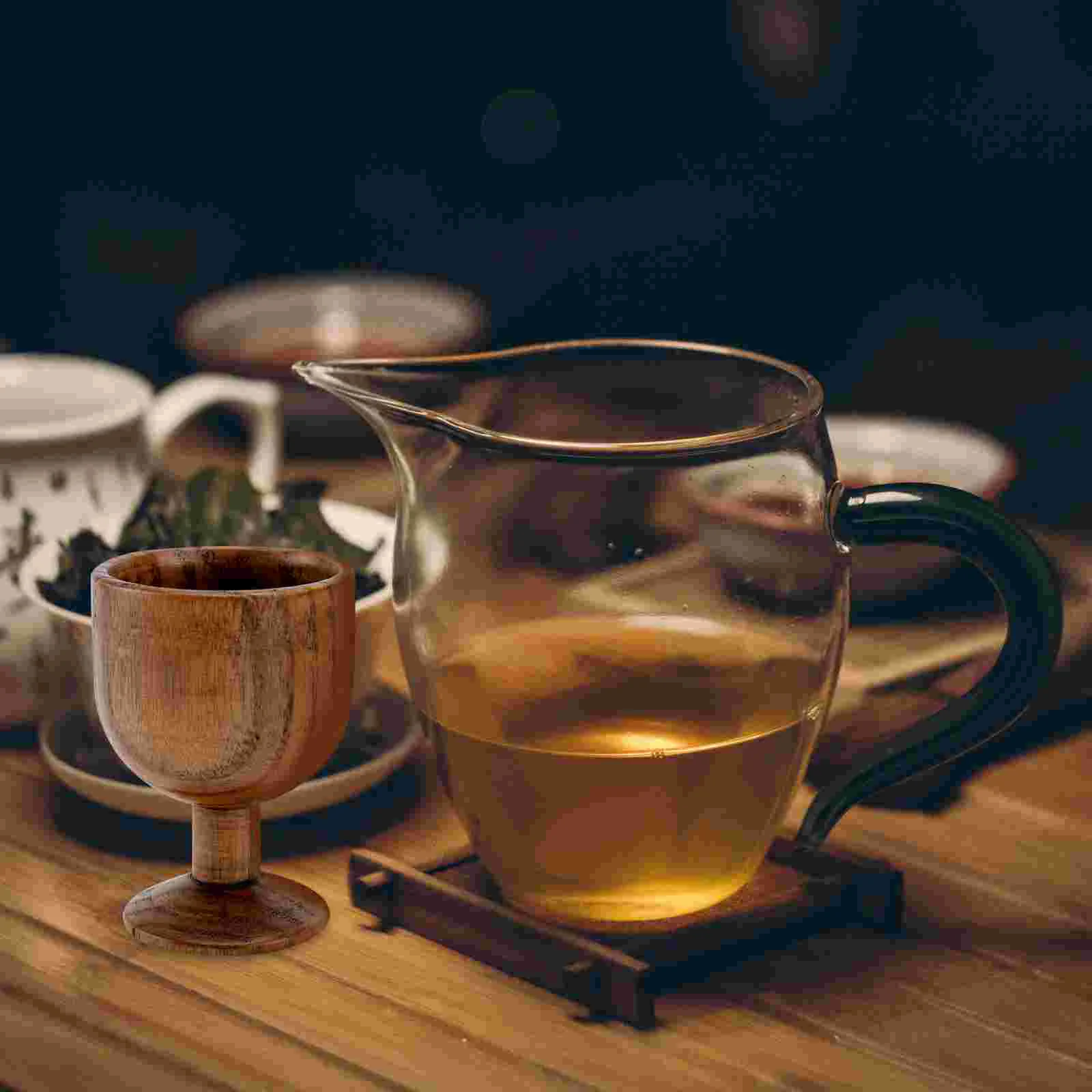 

Glass Whiskey Glasses Hand-made Winebowl Drinking Cup Solid Wood Jujube Wooden