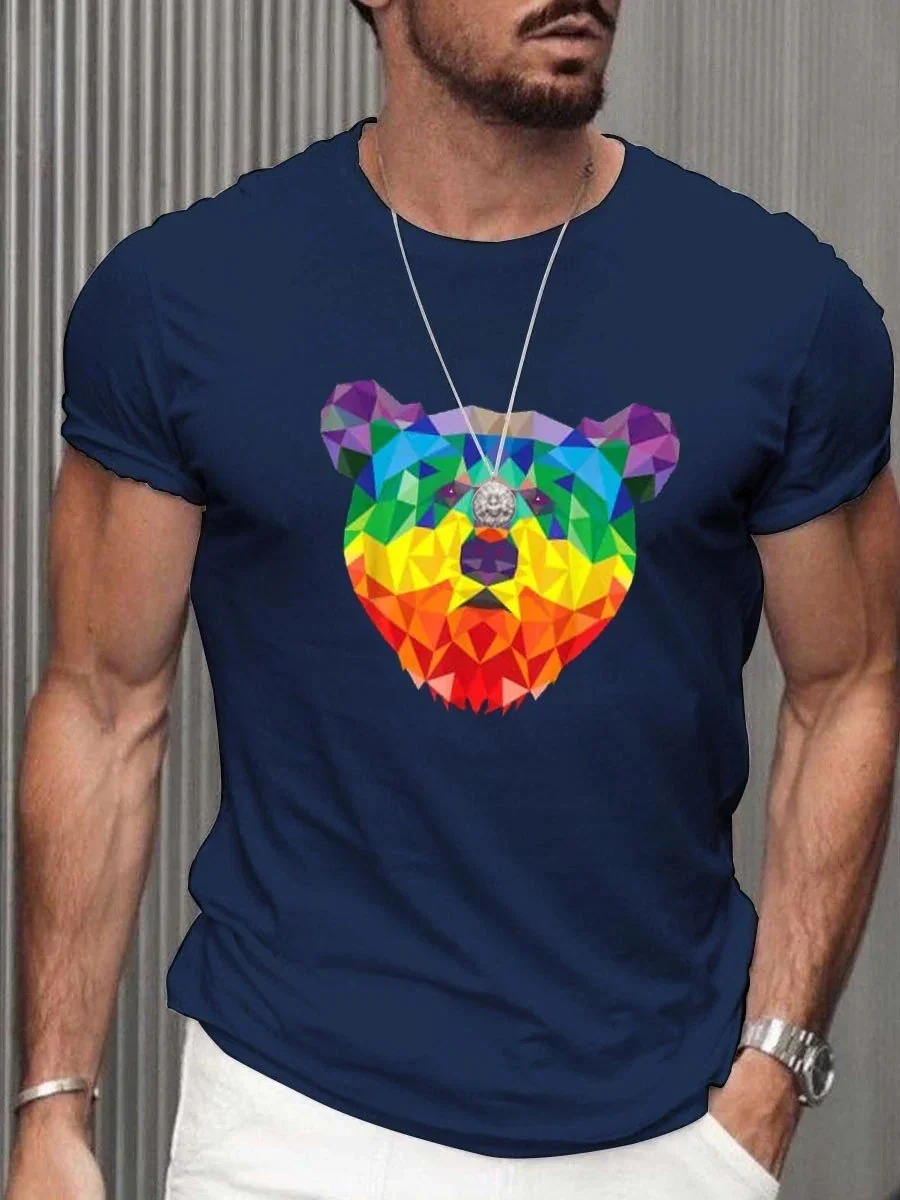 2023 Summer Men's Printed Casual Crew Neck Short Sleeve T-Shirt Men's Rainbow You Are Enough T-Shirt 3D Printed T Shirt